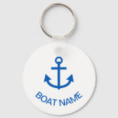Anchor Blue Gepersonaliseerde uw bootnaam Sleutelhanger (Achterkant)
