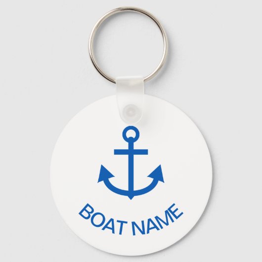 Anchor Blue Gepersonaliseerde uw bootnaam Sleutelhanger (Achterkant)