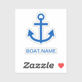 Anchor Blue Gepersonaliseerde uw bootnaam Sticker