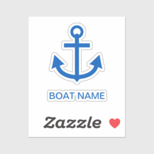 Anchor Blue Gepersonaliseerde uw bootnaam Sticker
