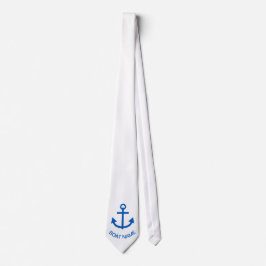 Anchor Blue Gepersonaliseerde uw bootnaam Stropdas
