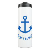 Anchor Blue Gepersonaliseerde uw bootnaam Thermosbeker (Voorkant)