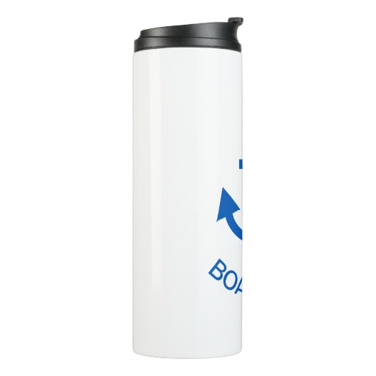 Anchor Blue Gepersonaliseerde uw bootnaam Thermosbeker (Gedraaid links)