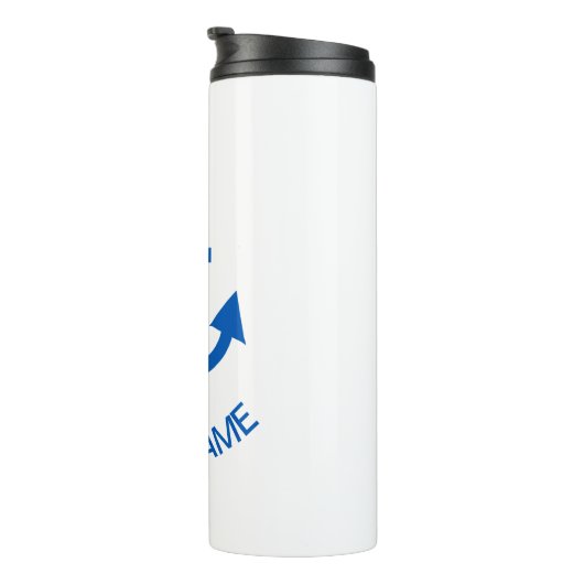 Anchor Blue Gepersonaliseerde uw bootnaam Thermosbeker (Geroteerd rechts)