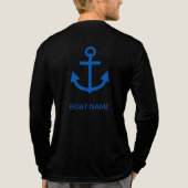 Anchor Blue Gepersonaliseerde uw bootnaam Tri-Blend Shirt (Achterkant volledig)