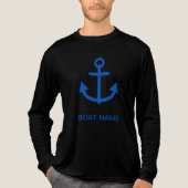 Anchor Blue Gepersonaliseerde uw bootnaam Tri-Blend Shirt (Voorkant volledig)