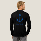 Anchor Blue Gepersonaliseerde uw bootnaam Tri-Blend Shirt (Achterkant)
