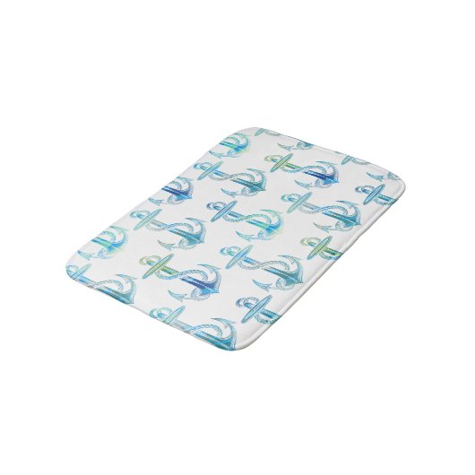 Anchor Blue Green Bath Rug Badmat (Gekanteld)