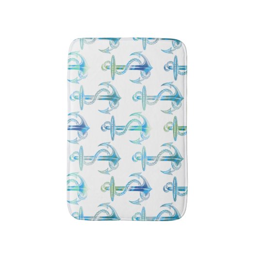 Anchor Blue Green Bath Rug Badmat (Voorkant Verticaal)