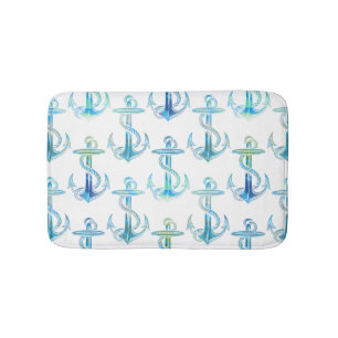 Anchor Blue Green Bath Rug Badmat