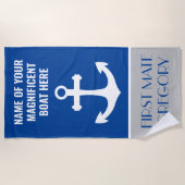 Anchor Boat Name Personalized Nautical Strandlaken (Voorkant)