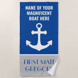 Anchor Boat Name Personalized Nautical Strandlaken