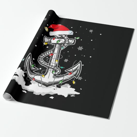 Anchor Boating Sailing Kerstkerstkerstkerstkerstke Cadeaupapier (Uitgerold)