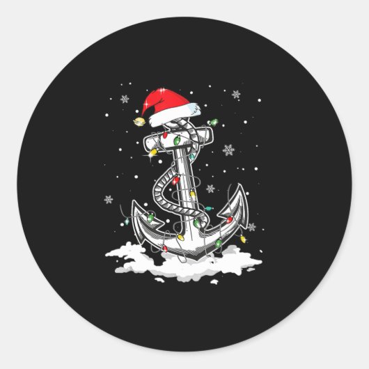 Anchor Boating Sailing Kerstkerstkerstkerstkerstke Ronde Sticker (Voorkant)