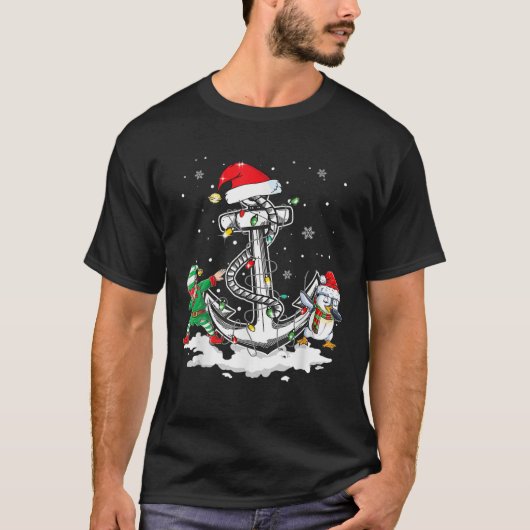 Anchor Boating Sailing Kerstkerstkerstkerstkerstke T-shirt (Voorkant)