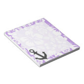 Anchor; Bright Lavender Tropische Hibiscus Notitieblok (Schuin)