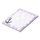 Anchor; Bright Lavender Tropische Hibiscus Notitieblok (Linkerzijde)