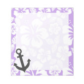 Anchor; Bright Lavender Tropische Hibiscus Notitieblok (Voorkant)