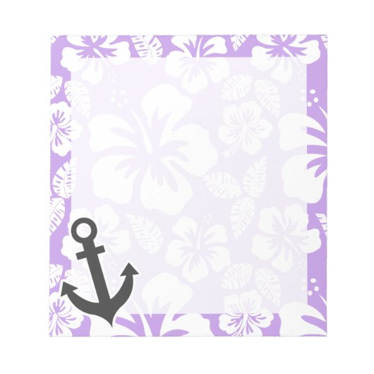 Anchor; Bright Lavender Tropische Hibiscus Notitieblok (Voorkant)