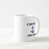  Anchor Captain Voeg naam of bootnaam toe Koffiemok (Voorkant rechts)