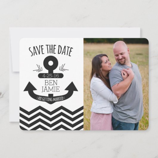 Anchor Chevron Sla de datum op Save The Date (Voorkant)