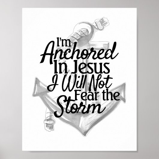 Anchor Coastal Black en White Christelijk Poster (Voorkant)