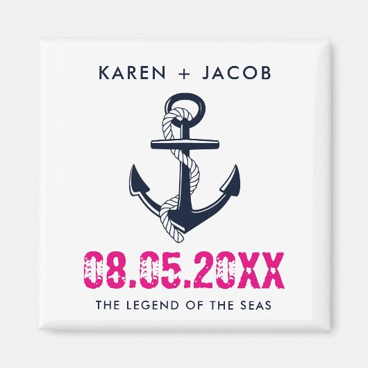Anchor Cruise Ship Wedding Favor Magnets Magneet (Voorkant)