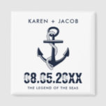 Anchor Cruise Ship Wedding Favor Magnets Magneet<br><div class="desc">bruiloft op een cruiseschip nautical anchor bruiloft gunt magneten. Pas je aan met je namen,  trouwdatum en verzendnaam. Een groot cadeau om je trouwgasten naar huis te sturen om hen te herinneren aan je trouwcruise.</div>