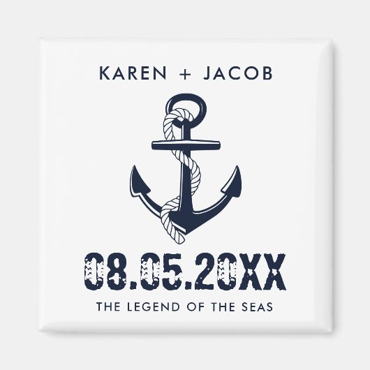 Anchor Cruise Ship Wedding Favor Magnets Magneet (Voorkant)