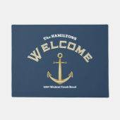 Anchor Custom Name and Text Nautical Deurmat (Voorkant)