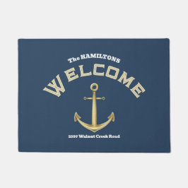 Anchor Custom Name and Text Nautical Deurmat