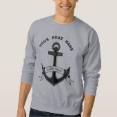 Anchor Custom Nautical Black Grey Mannen Sweatshir Trui (Voorkant)