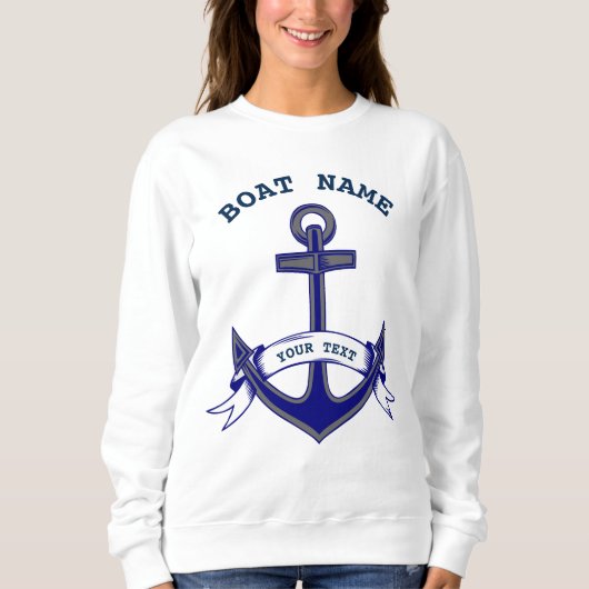Anchor Custom Nautical Blue-dames Trui (Voorkant)