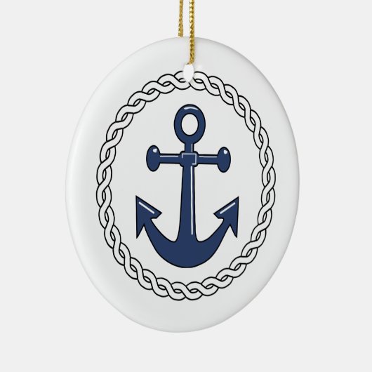 Anchor Dated kerstversiering Keramisch Ornament (Rechts)