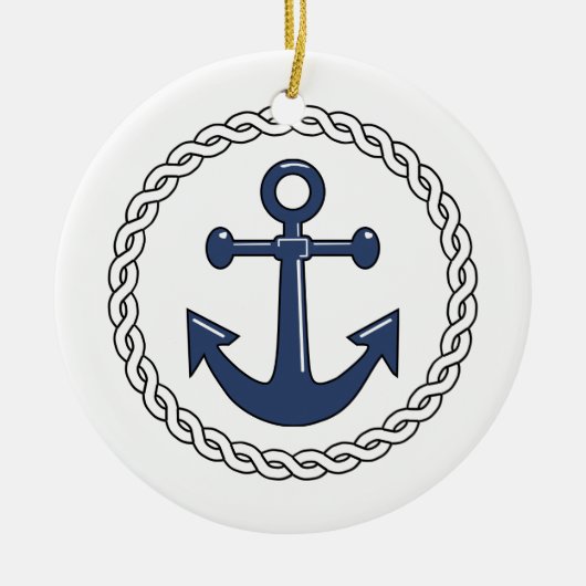 Anchor Dated kerstversiering Keramisch Ornament (Voorkant)