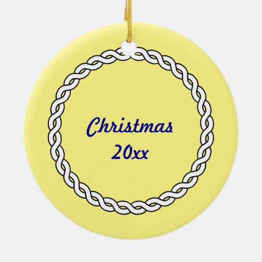 Anchor Dated kerstversiering Keramisch Ornament (Achterkant)