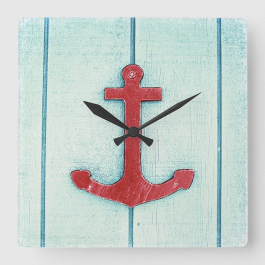 Anchor Décor Vierkante Klok (Voorkant)