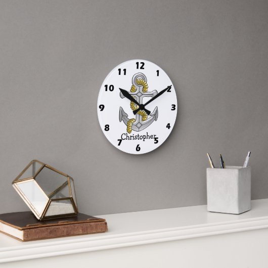 Anchor Design Personalised Ronde Klok (Kantoor)
