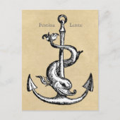 Anchor en Dolphin - Festina Lente Briefkaart (Voorkant)