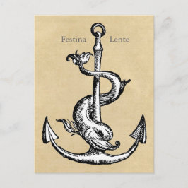 Anchor en Dolphin - Festina Lente Briefkaart