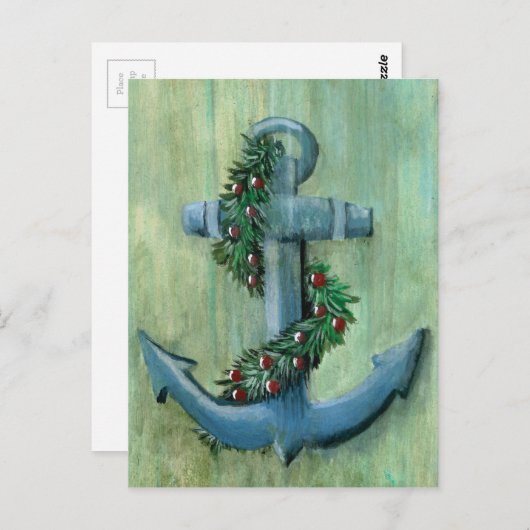 Anchor en Garland Briefkaart (Voorkant / Achterkant)