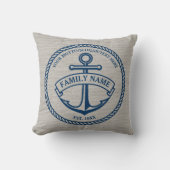 Anchor- en lope-Logo Linen-Kijk-Pillow Kussen (Voorkant)