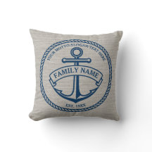 Anchor- en lope-Logo Linen-Kijk-Pillow