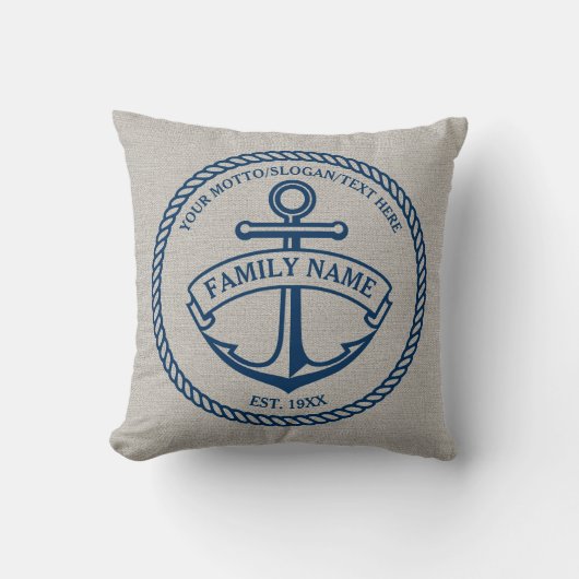 Anchor- en lope-Logo Linen-Kijk-Pillow Kussen (Voorkant)
