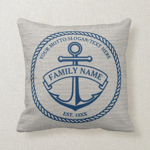 Anchor- en lope-Logo Linen-Kijk-Pillow Kussen