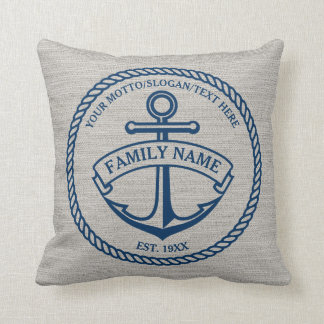 Anchor- en lope-Logo Linen-Kijk-Pillow Kussen