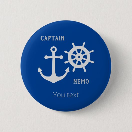 Anchor en Rudder Ronde Button 5,7 Cm (Voorkant)