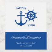 Anchor en Rudder Wijn Etiket (Enkel label)