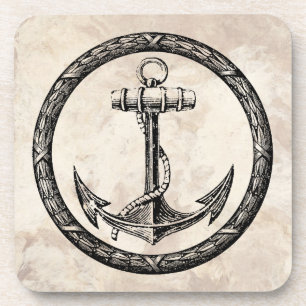 Anchor en Wreath Drankjes Onderzetter