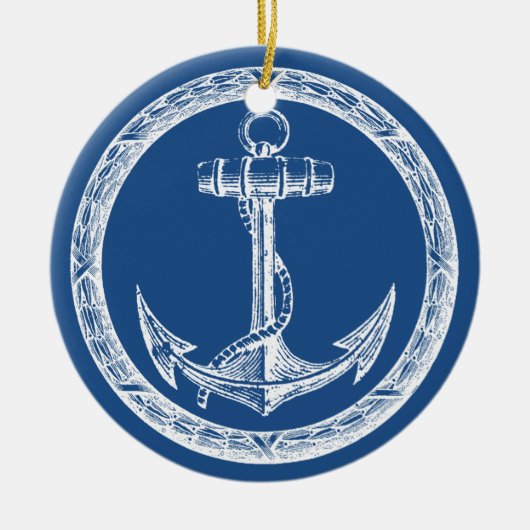 Anchor en Wreath Keramisch Ornament (Voorkant)